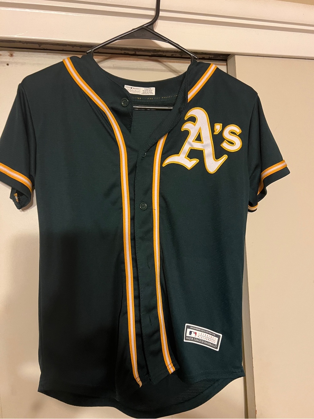 Oakland A's Green & Yellow Baseball Jersey size 10-12